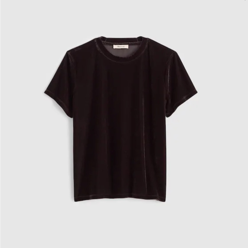 Women’s molasses brown Velvet Crewneck T-Shirt